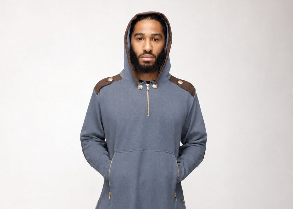Hooded Thobe Grey view 2