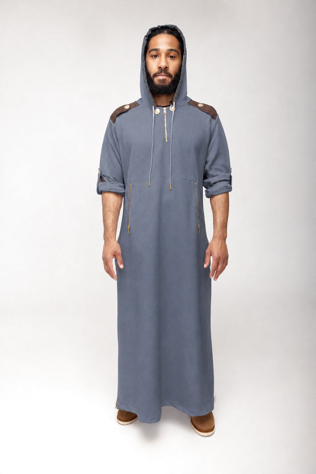 Hooded Thobe Grey view 7