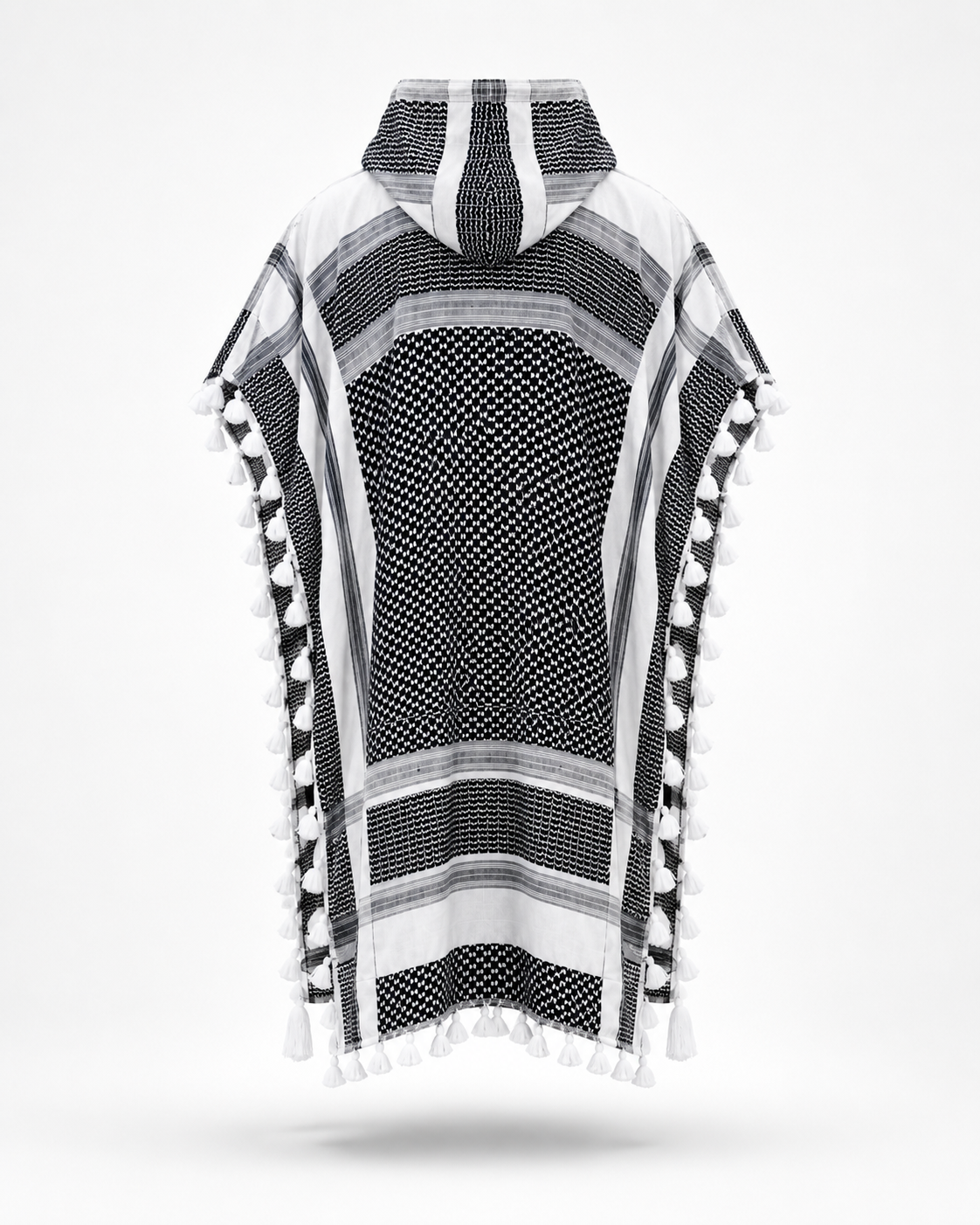 Keffiyeh Poncho Black view 3