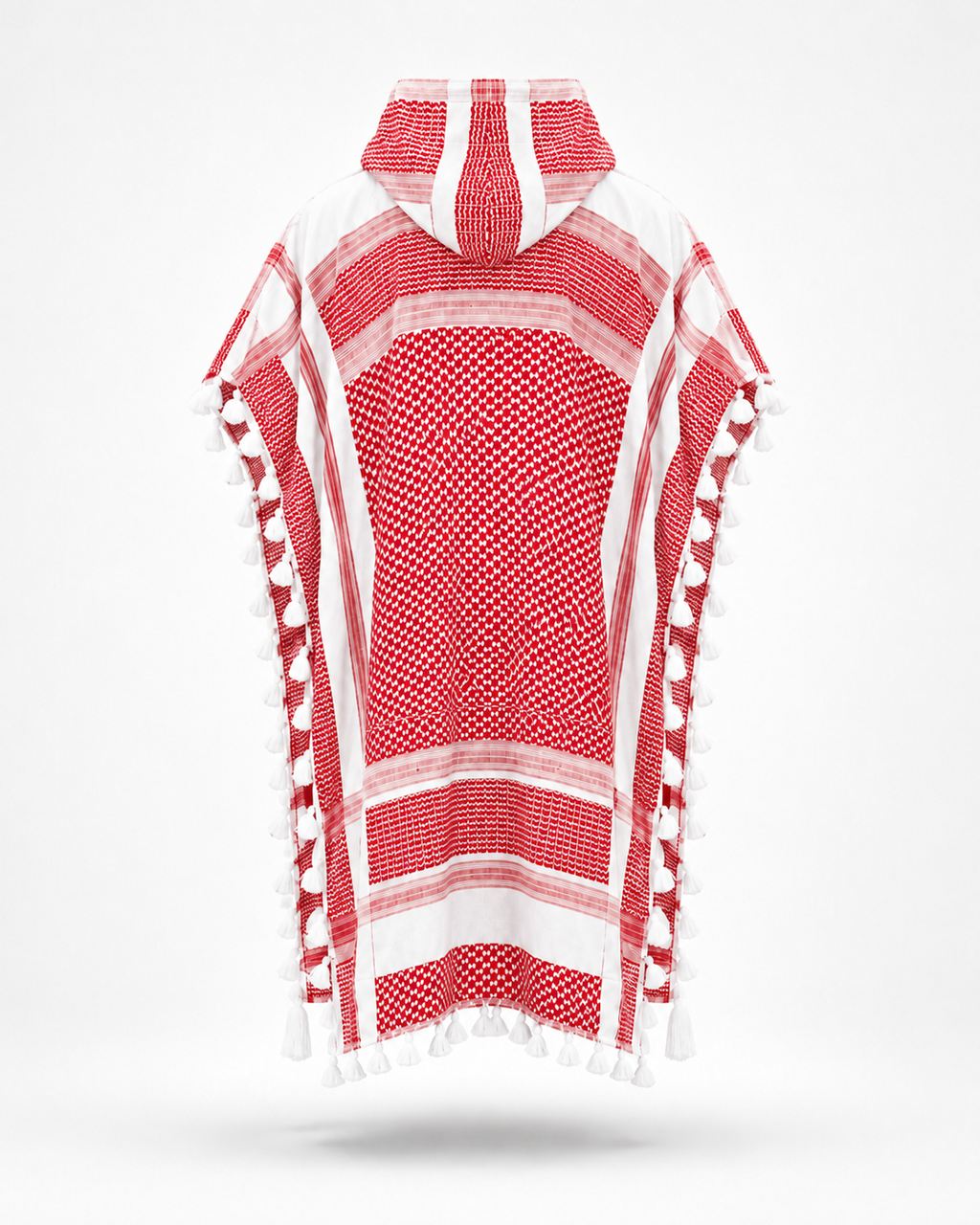 Keffiyeh Poncho Red view 3