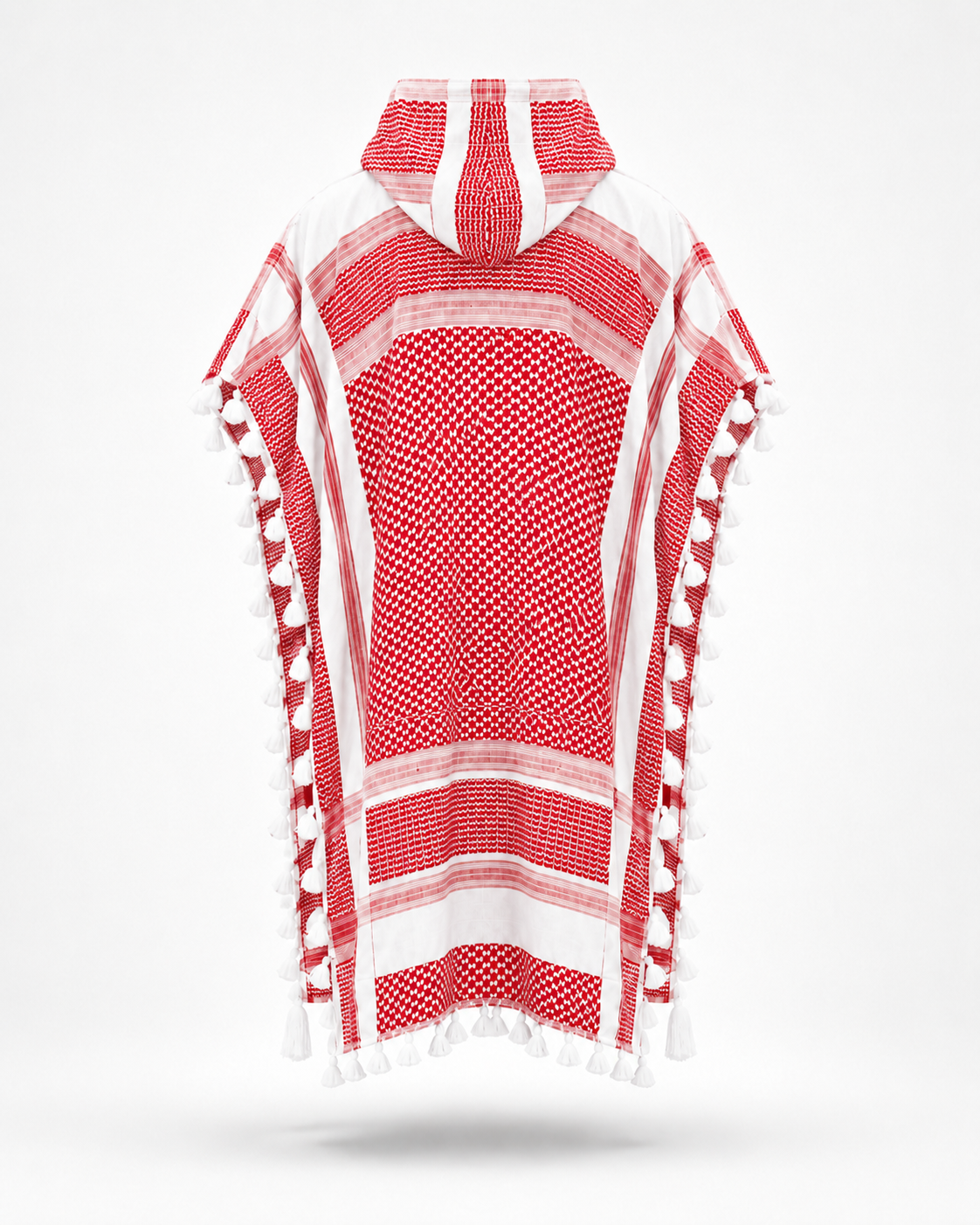 Keffiyeh Poncho Red view 3
