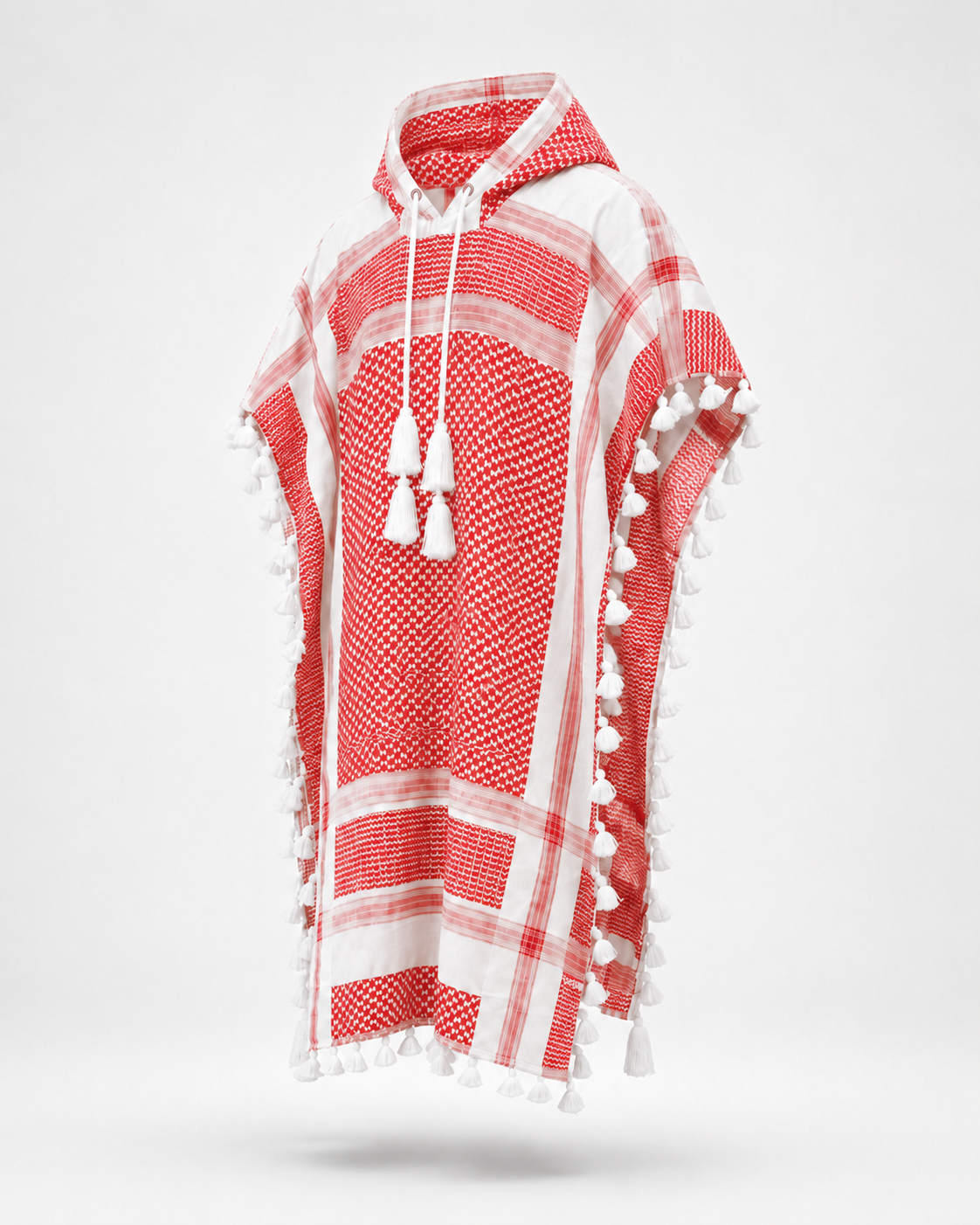 Keffiyeh Poncho Red view 2