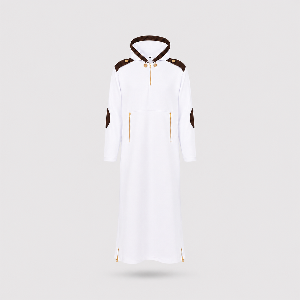Hooded Thobe White view 1