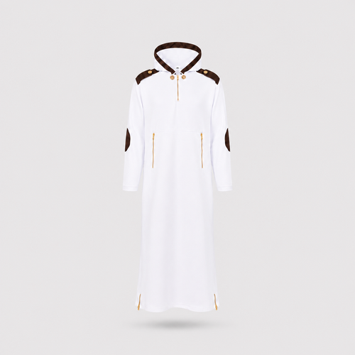 Hooded Thobe White view 1